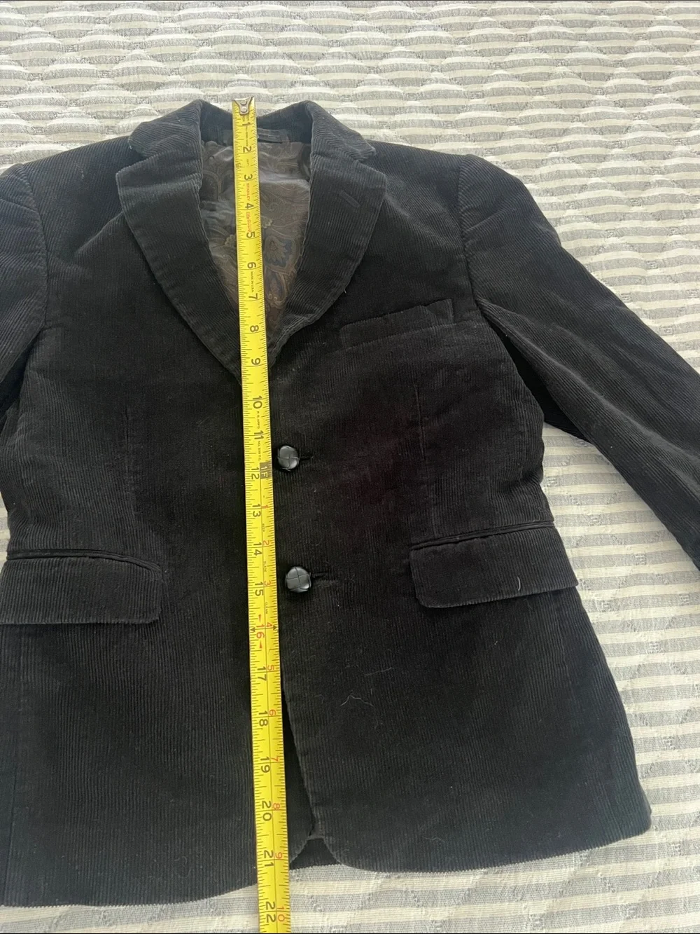 Lauren Ralph Lauren Boys Black Corduroy Blazer Jacket Size 8 Regular